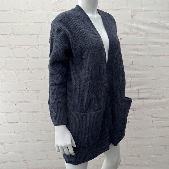 Goodthreads Womens Oversized Boucle Shaker Stitch Cardigan Sweater Navy Blue M - Picture 5 of 15
